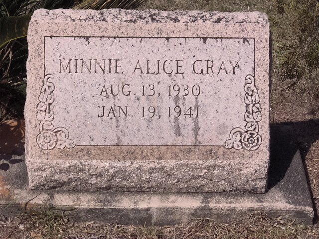 Headstone for Gray, Minnie Alice